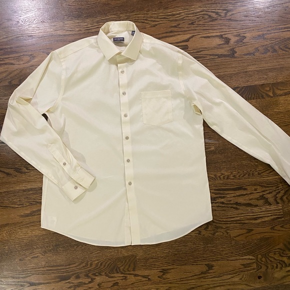 Men L Regular fit Stretch Ultra wrinkle free tan/ beige button up - Picture 4 of 9